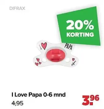 Baby-Dump I love papa 0-6 mnd aanbieding