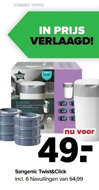 Sangenic twist+click incl 6 navullingen