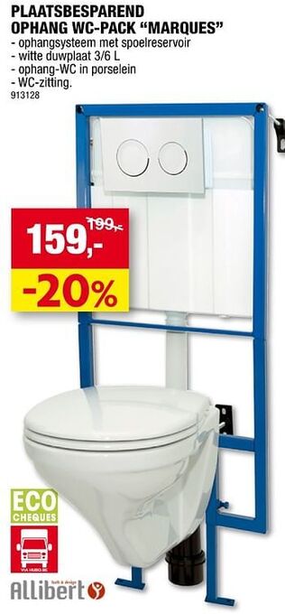 Hubo Plaatsbesparend ophang wc-pack marques aanbieding
