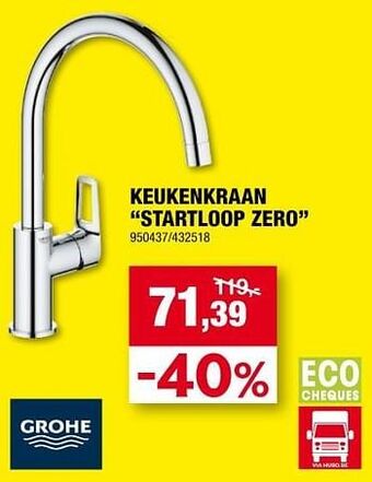 Hubo Keukenkraan startloop zero aanbieding