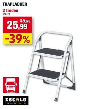 Hubo Trapladder 2 treden aanbieding