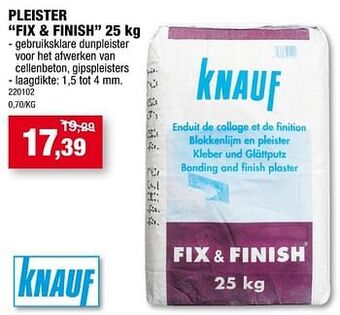 Hubo Pleister fix + finish aanbieding