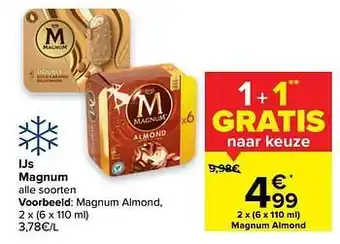 Carrefour Market Magnum almond aanbieding