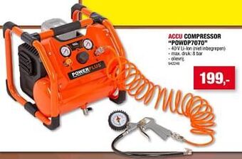 Hubo Powerplus accu compressor powdp7070 aanbieding
