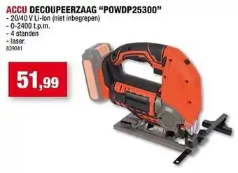 Hubo Powerplus accu decoupeerzaag powdp2530 aanbieding