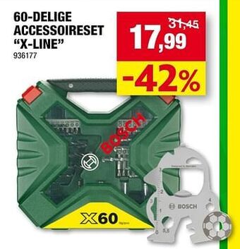 Hubo Bosch 60-delige accessoireset x-line aanbieding