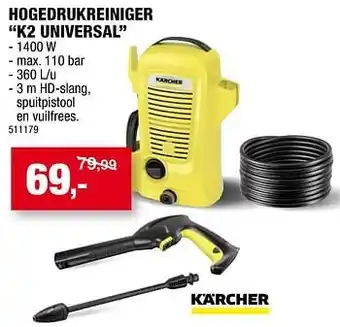 Hubo Kärcher hogedrukreinigers k2 universal aanbieding