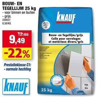 Hubo Bouw- en tegellijm aanbieding