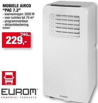 Hubo Eurom mobiele airco pac 7.2 aanbieding