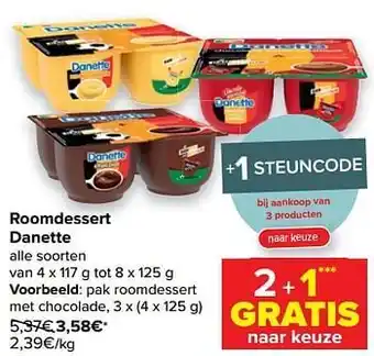Pak roomdessert met chocolade