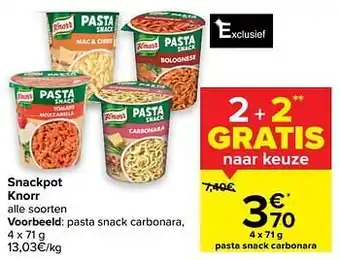 Carrefour Market Pasta snack carbonara aanbieding