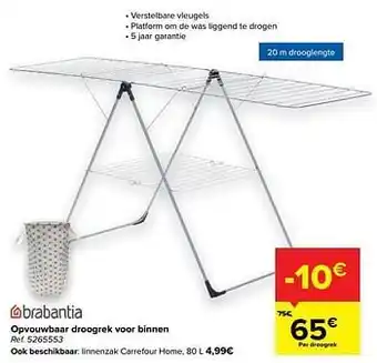 Carrefour Opvouwbaar droogrek voor binnen aanbieding