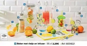 Beker met rietje en infuser