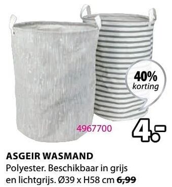 Jysk Asgeir wasmand aanbieding