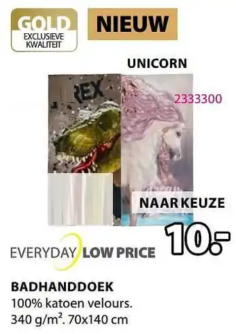 Jysk Badhanddoek unicorn aanbieding