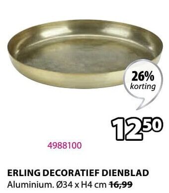 Jysk Erling decoratief dienblad aanbieding