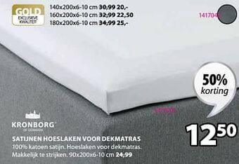 Jysk Satijnen hoeslaken voor dekmatras aanbieding