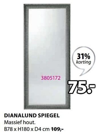 Jysk Dianalund spiegel aanbieding
