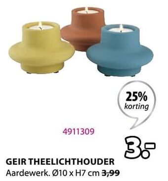 Jysk Geir theelichthouder aanbieding