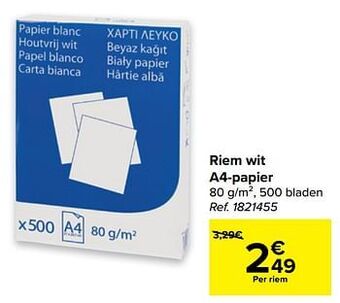 Carrefour Riem wit a4-papier aanbieding