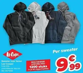 Carrefour Sweater voor heren lee cooper aanbieding