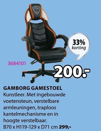 Jysk Gamborg gamestoel aanbieding