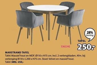Jysk Marstrand tafel aanbieding