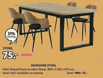Jysk Hvidovre stoel aanbieding