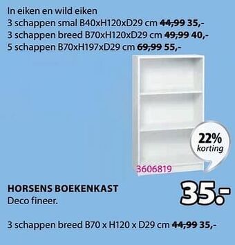 Jysk Horsens boekenkast 3 schappen breed aanbieding