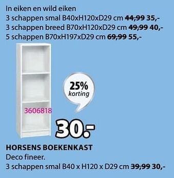 Jysk Horsens boekenkast 3 schappen smal aanbieding