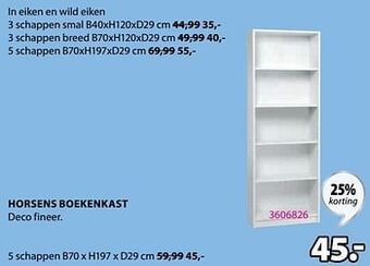 Jysk Horsens boekenkast 5 schappen aanbieding