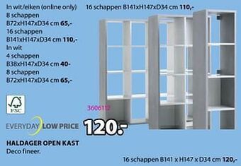 Jysk Haldager open kast 16 schappen aanbieding