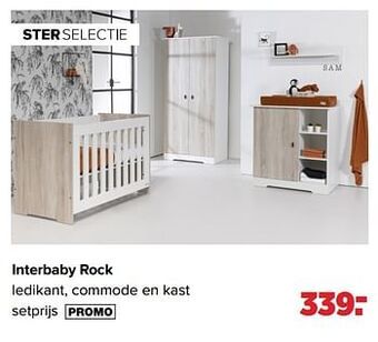 Baby-Dump Interbaby rock ledikant, commode en kast aanbieding