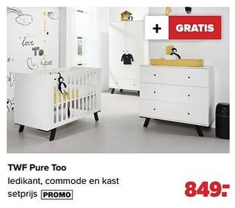 Twf pure too ledikant, commode en kast