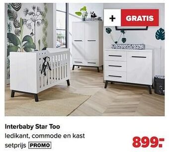 Baby-Dump Interbaby star too ledikant, commode en kast aanbieding