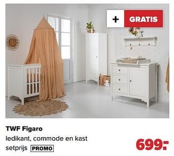 Baby-Dump Twf figaro ledikant, commode en kast aanbieding