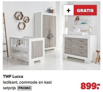 Twf lucca ledikant, commode en kast