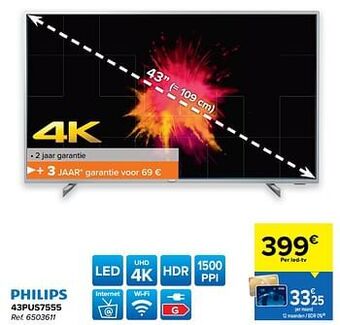 Carrefour Philips 43pus7555 aanbieding