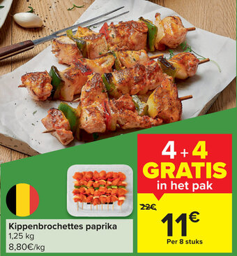 Carrefour Kippenbrochettes paprika aanbieding