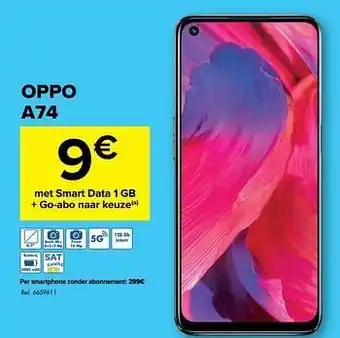 Carrefour Oppo a74 aanbieding