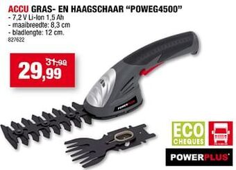 Hubo Powerplus accu gras- en haagschaar poweg4500 aanbieding