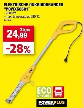 Hubo Powerplus elektrisch onkruidbranders powxg6601 aanbieding