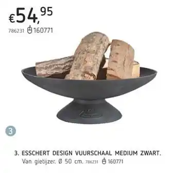 Dreamland Esschert design vuurschaal medium zwart 50 cm aanbieding