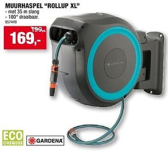 Hubo Gardena muurhaspel rollup xl aanbieding