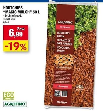 Hubo Houtchips magic mulch aanbieding