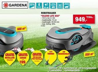 Hubo Gardena robotmaaiers sileno life 850 aanbieding