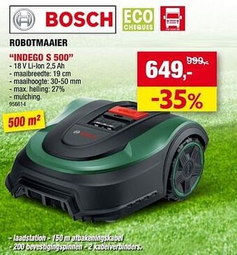 Hubo Bosch robotmaaier indego s 500 aanbieding