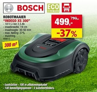 Hubo Bosch robotmaaier indego xs 300 aanbieding