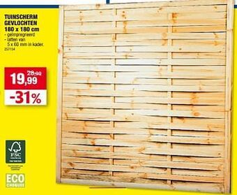 Hubo Tuinscherm gevlochten aanbieding