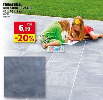Hubo Terrastegel bluestone gezaagd aanbieding
